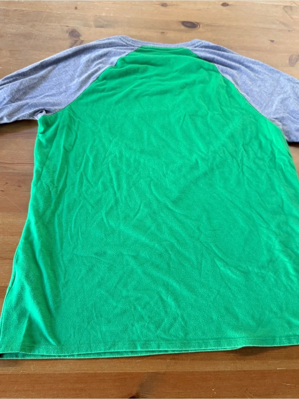 Nike Green and Gray Oregon Duck Raglan Tee with Yellow Accent